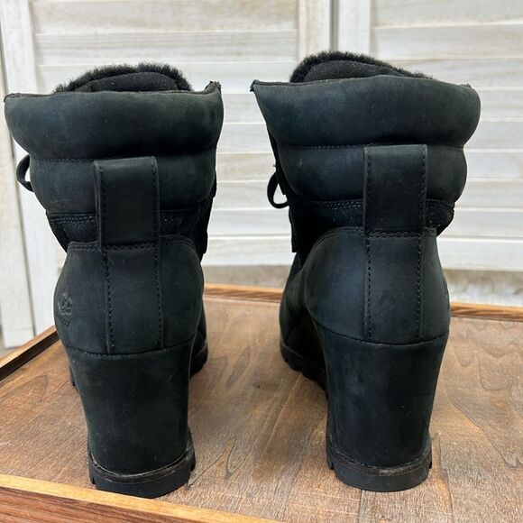 Ugg Valory Leather & Suede Wedge Ankle Boot Bootie 8.5 - Picture 7 of 14